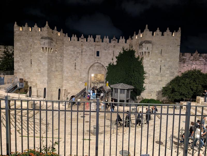 Damascus Gate at night
